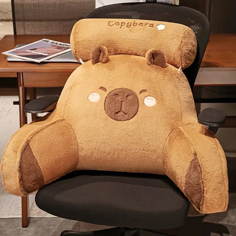 Adorable Capybara Backrest Cushion Large Triangle Lumbar Support Pillow