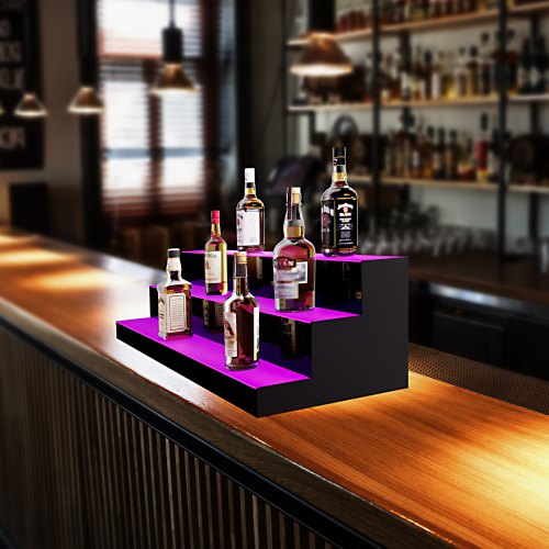 LED Liquor Bottle Display Lighted Bar Shelf with App & Remote Control