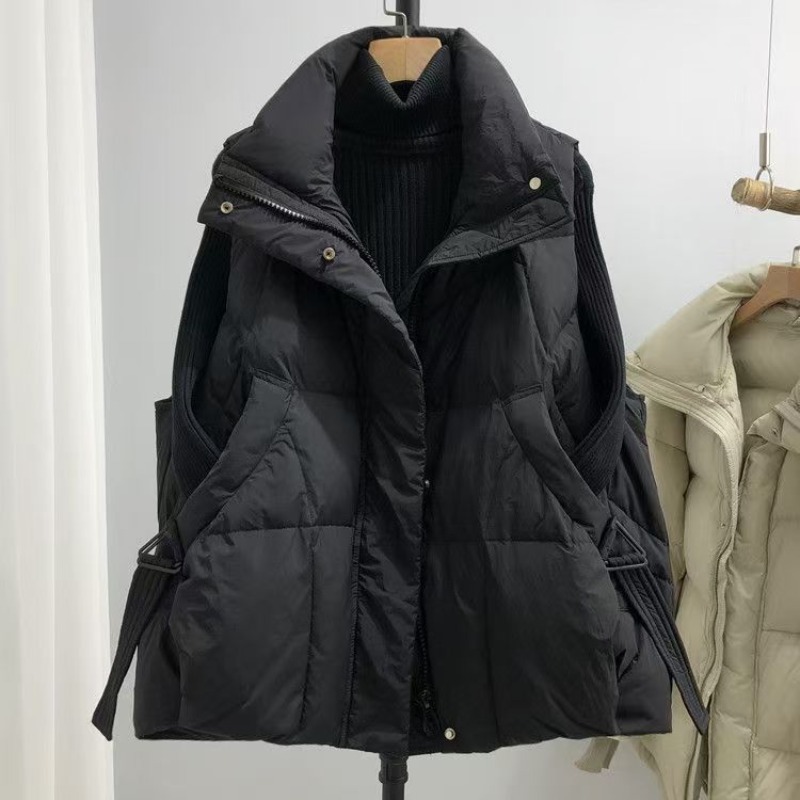 Winter Plus Size Women's Down Cotton-padded Vest Coat - Elegant, Warm Waistcoat Jacket for Fashion and Comfort