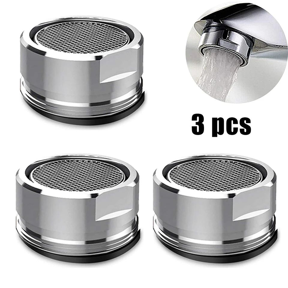 3 Pcs Brass Faucet Aerator .94 Inches – Water-Saving Tap Bubbler with Replaceable Filter Nozzle