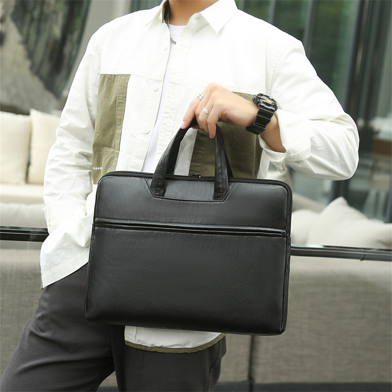 Title 2: Large Capacity Handbag Men'S Briefcase, Adjustable Shoulder Bag And Crossbody Bag With Many Compartments