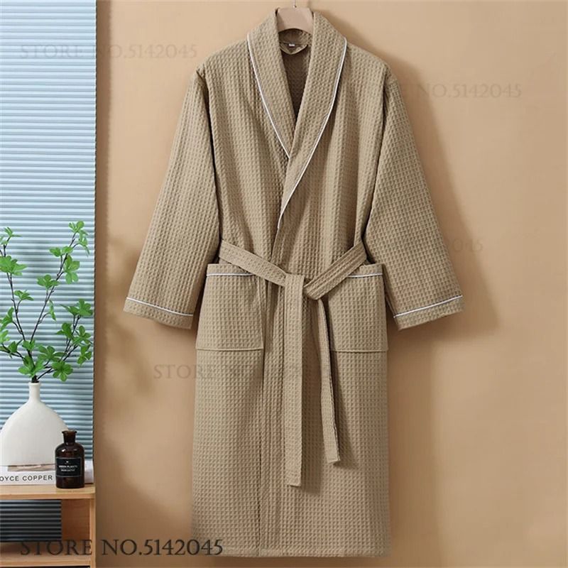 100% Cotton Couple Waffle Robe – Professional Kimono Bathrobe & Casual Summer Loungewear