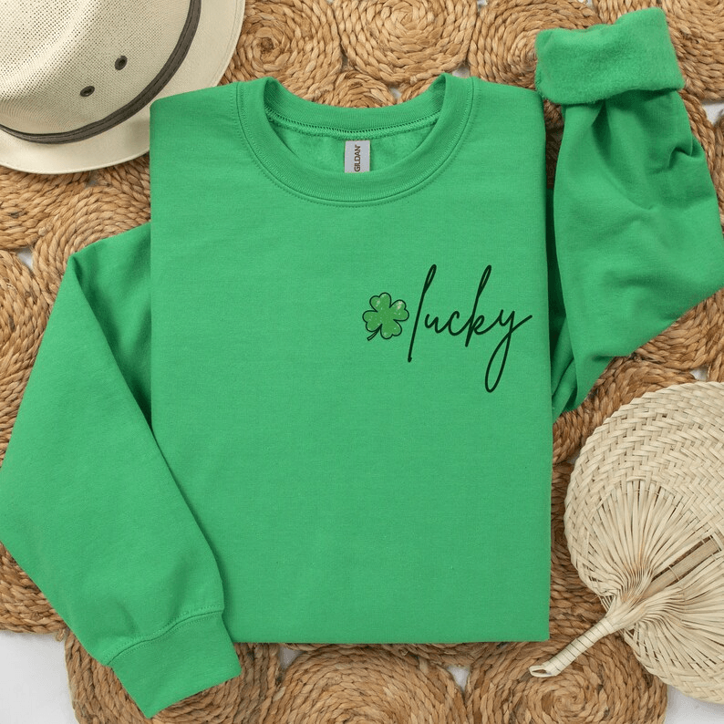 St Patricks Day Shirt for Women Lucky Shamrock Crewneck Irish Sweatshirt