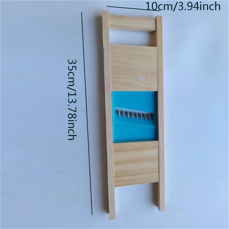 Fries Grid Stainless Steel Potato Cutter Wooden Handle Vegetable Slicer