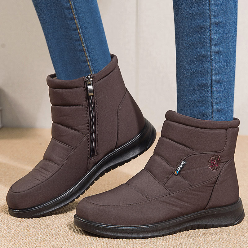 Cozy Womens Boots Winter Shoes, Waterproof Warm Fur Ankle Boots, Low Heel Snow Boots for Cold Weather Comfort