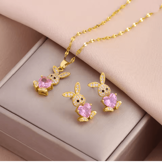 BunnyGleam Stainless Steel Jewelry Set
