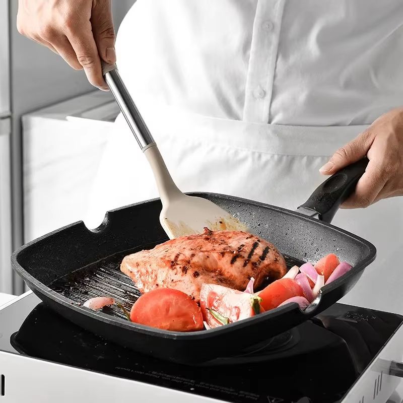 12-Piece 360° Rotating Base Silicone Kitchen Utensil Set Heat-Resistant Non-Toxic Cooking and Baking Tools