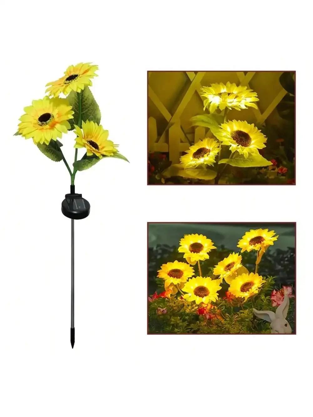 Solar Sunflower Garden Light