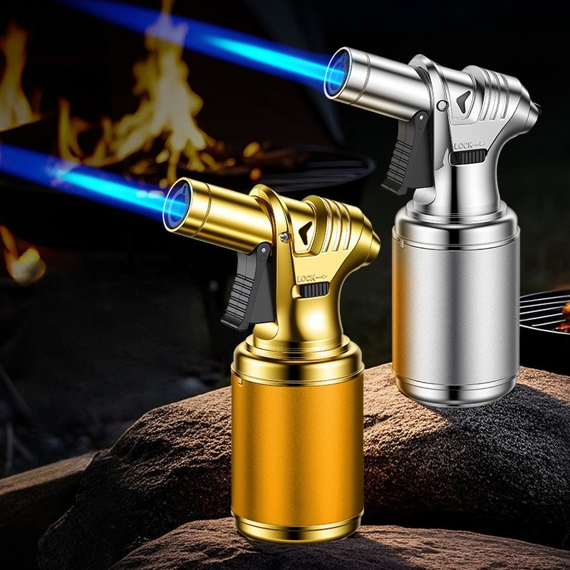 Windproof Torch Lighter High Flame Refillable Butane Cigar Lighter for Outdoor and Daily Use