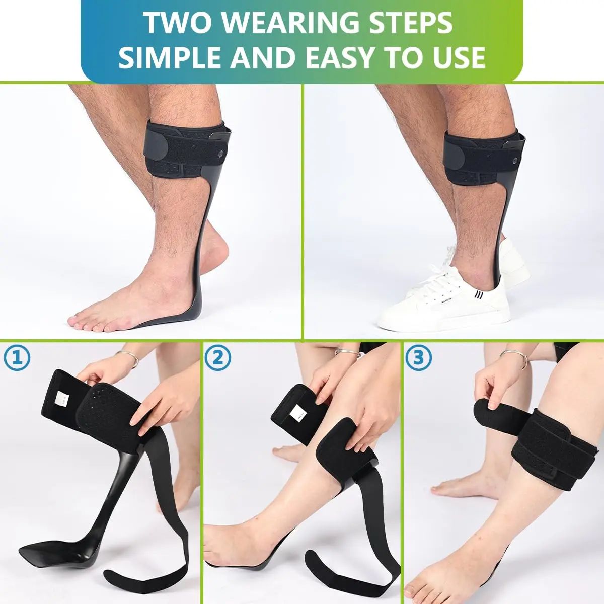 Foot Drop Brace for Stroke, Nerve & Ankle Support – AFO Stabilizer for Natural Walking