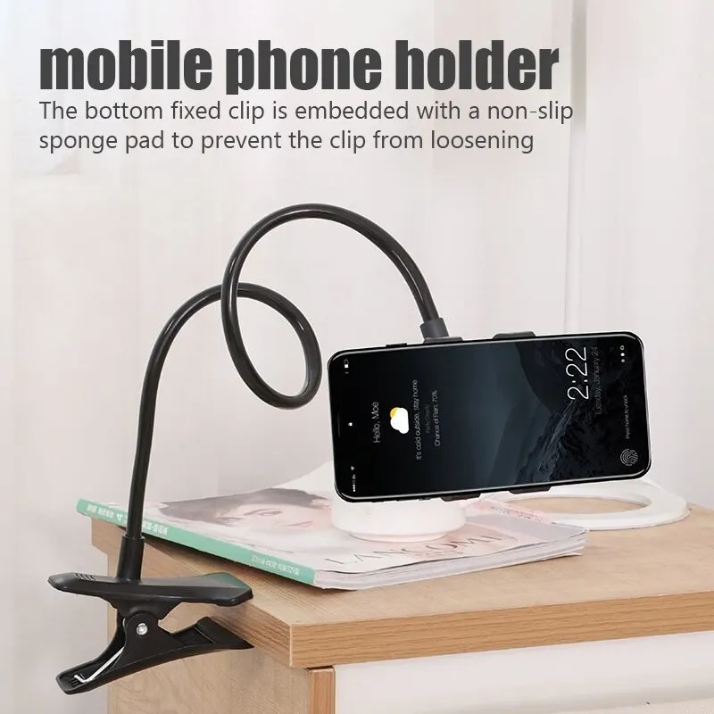 Bed Desktop Bracket Smartphones, Clip Mobile Phone Holder, Stand Portable Flexible Lazy, Desk Mount Stand Base Support