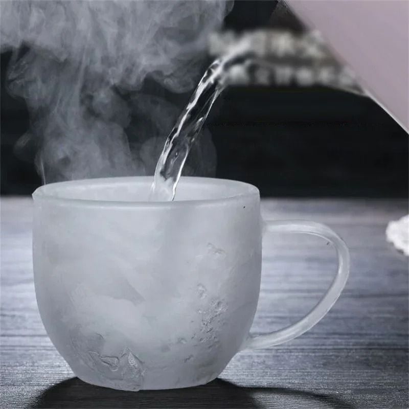 Heat Resistant Double Wall Glass Coffee Mug with Handle
