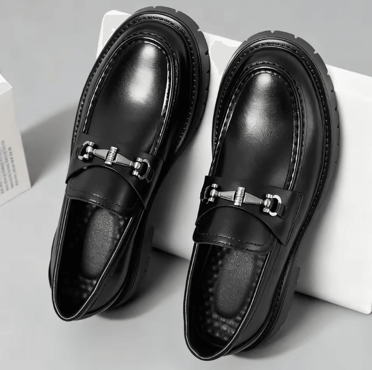 Men Classic Thick Sole Penny Loafers Comfortable Slip On Business and Dress Shoes