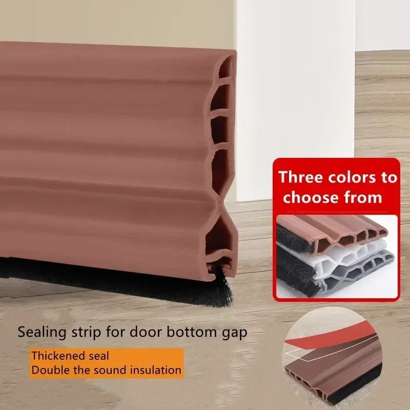 Silicone Door Bottom Seal Strip with Brush Draft Blocker