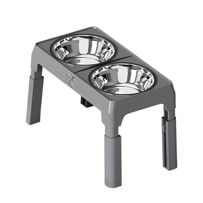 Elevated Non-Slip Dog Bowls with Foldable Stand & Stainless Steel Bowls