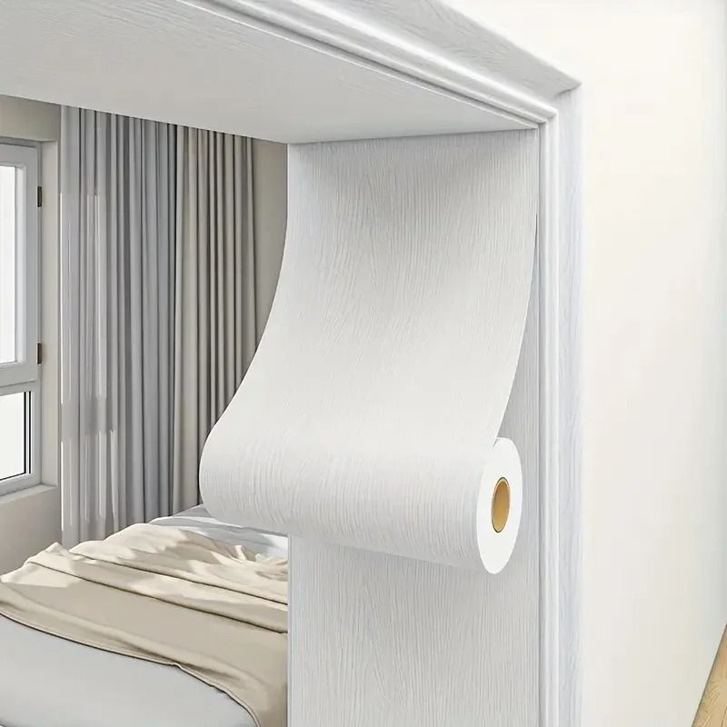White Wood Grain PVC Door Frame Repair Sticker Trim