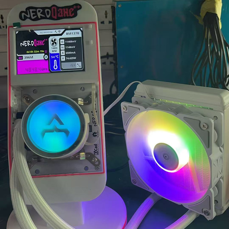 New Bitaxe Nerd Qaxe Water Cooling, 4.8th/s Computing Power Bitcoin Miner White
