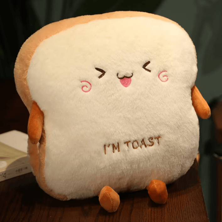 14-Inch Plush Bread Pillow – Soft Toast Simulation Food Doll Cushion & Cute Kids Toy Gift