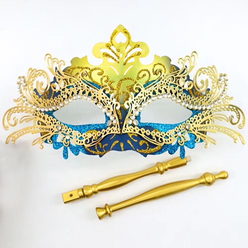 Handheld Venetian Masquerade Mask Elegant Party Costume Accessory