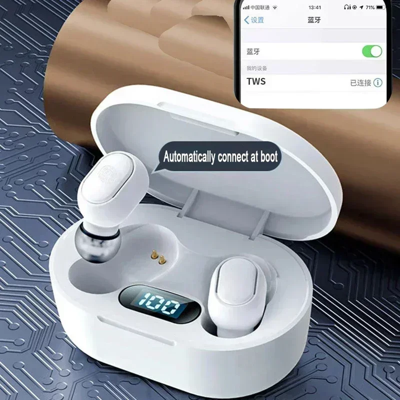 LED Display Wireless Earbuds with Mic Bluetooth TWS Headphones