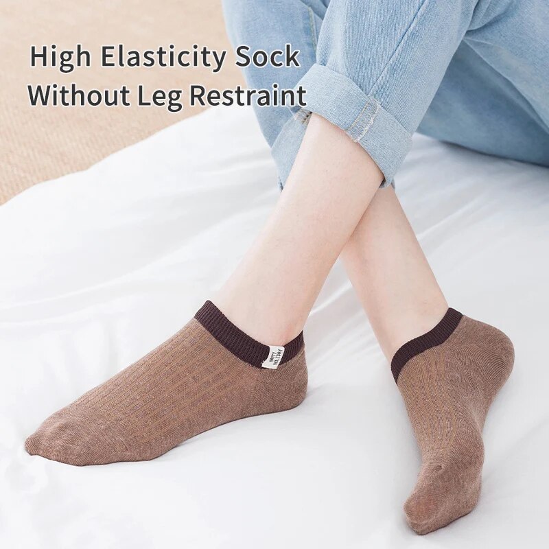 Cute Slogan Women Ankle Socks Soft Breathable Letter Print College Style Casual Socks