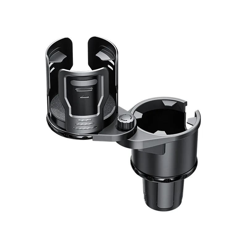 Multifunctional 2 in 1 Auto Car Seat Cup Holder Water Bottle Drink Coffee Adjustable Mount Stand Carbon Fiber Black