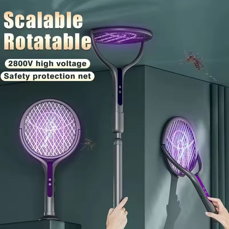 2-in-1 Rechargeable Electric Mosquito Swatter and Bug Zapper Lamp