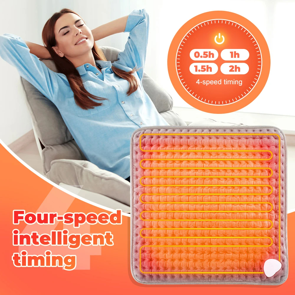 Soft Plush Heat Blanket Foot, Winter Electric Foot Heating Pad, 9 Temp Washable Feet Warmer Heater, Office Bedroom