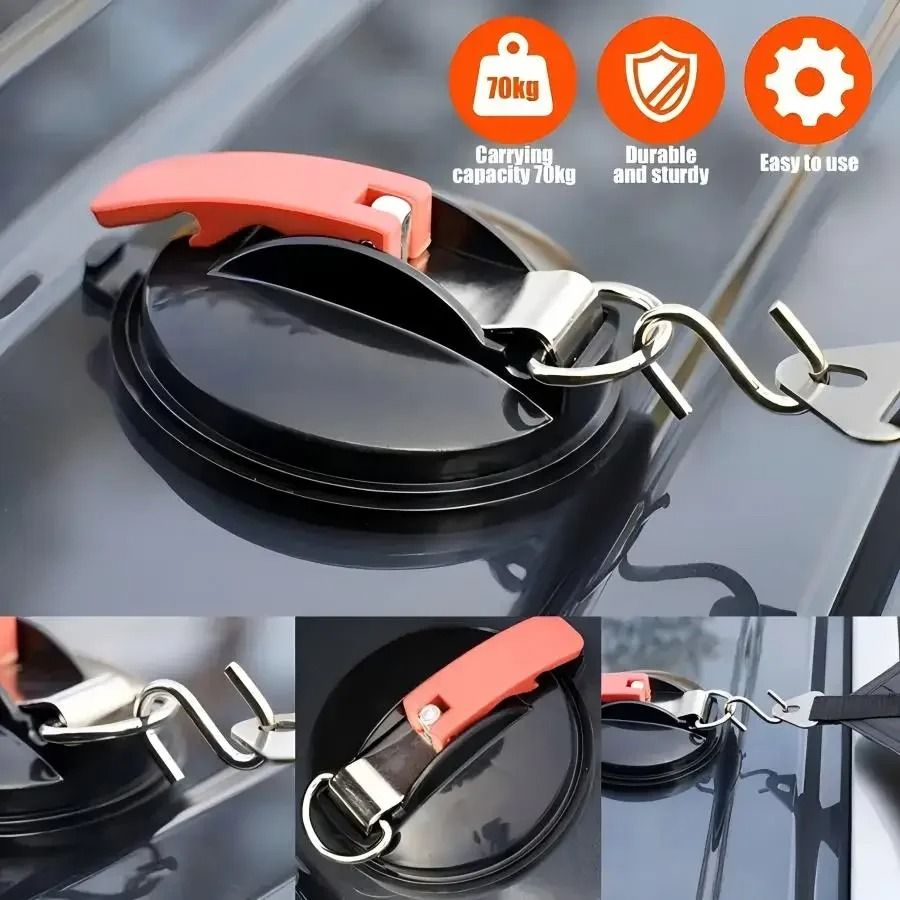 Heavy-Duty Suction Cup Anchors with Securing Hooks