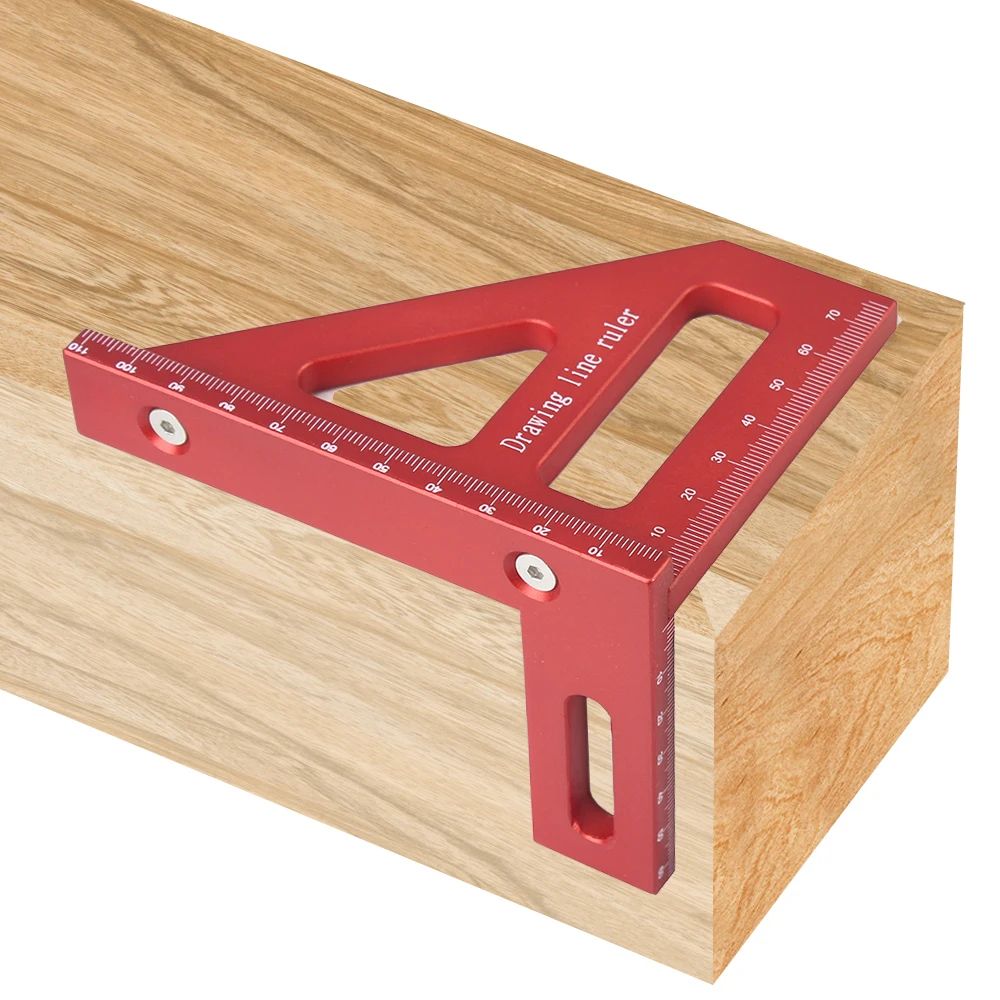 3D Multi-Angle Measuring Ruler – 45°/90° Carpentry Square & Miter Triangle Layout Tool