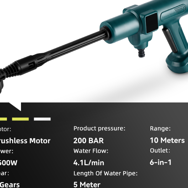 Garden Washing Water Spray Gun, High Pressure Car Washer Gun Electric, Compatible With Makita Battery