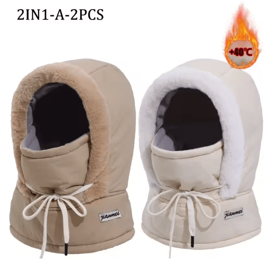 Cold Weather Thermal Balaclava Scarf Windproof Plush Hood Ski Face Mask