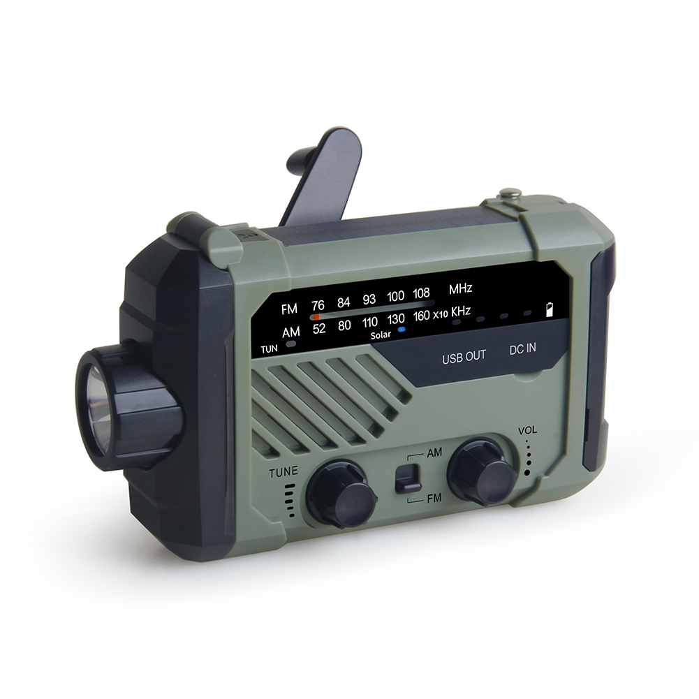 Solar Hand Crank Emergency Weather Radio with Flashlight Siren and Phone Charger