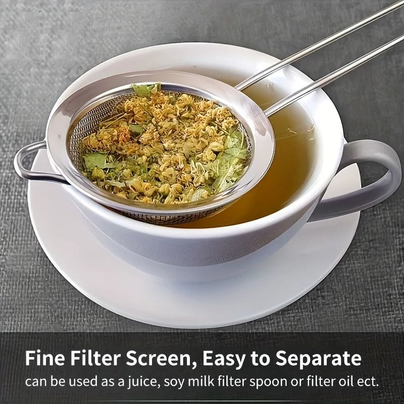3-Piece Fine Mesh Strainer Set – Stainless Steel Kitchen Sieve & Flour Sifter with Ergonomic Handles