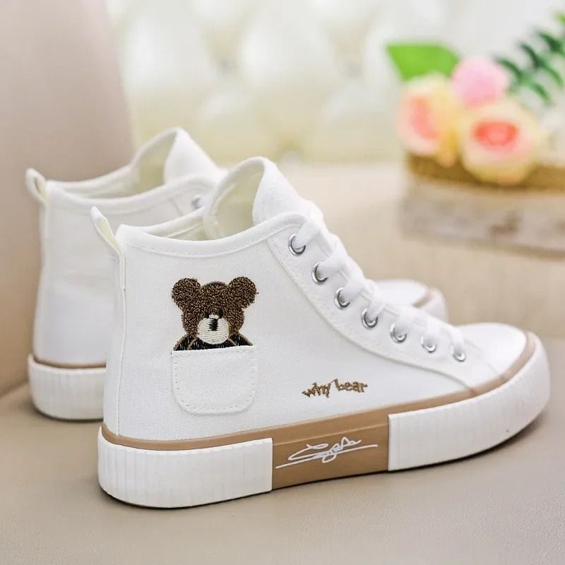 Womens Canvas High Top Sneakers Breathable Casual Shoes