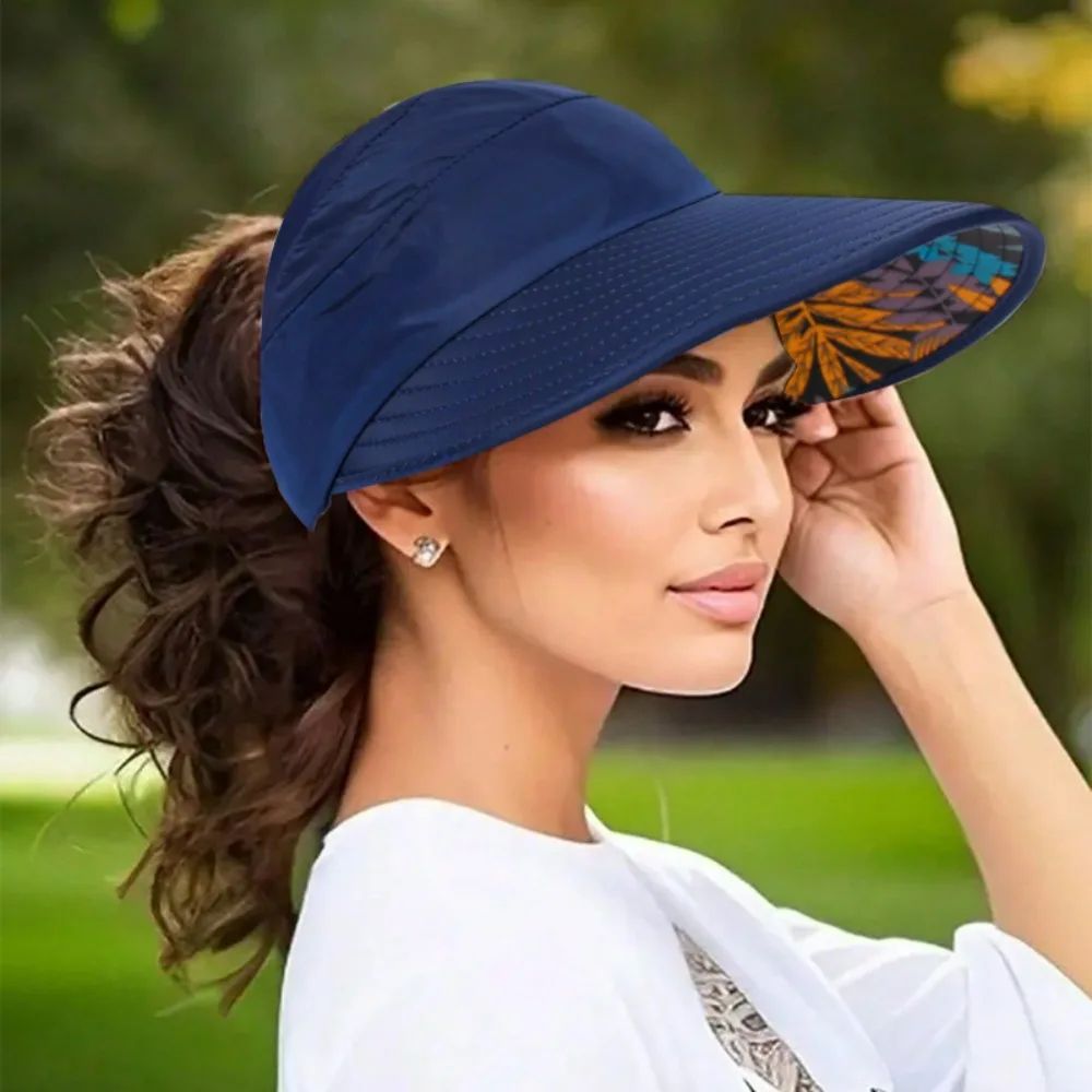 Wide Brim Ponytail Sun Hat