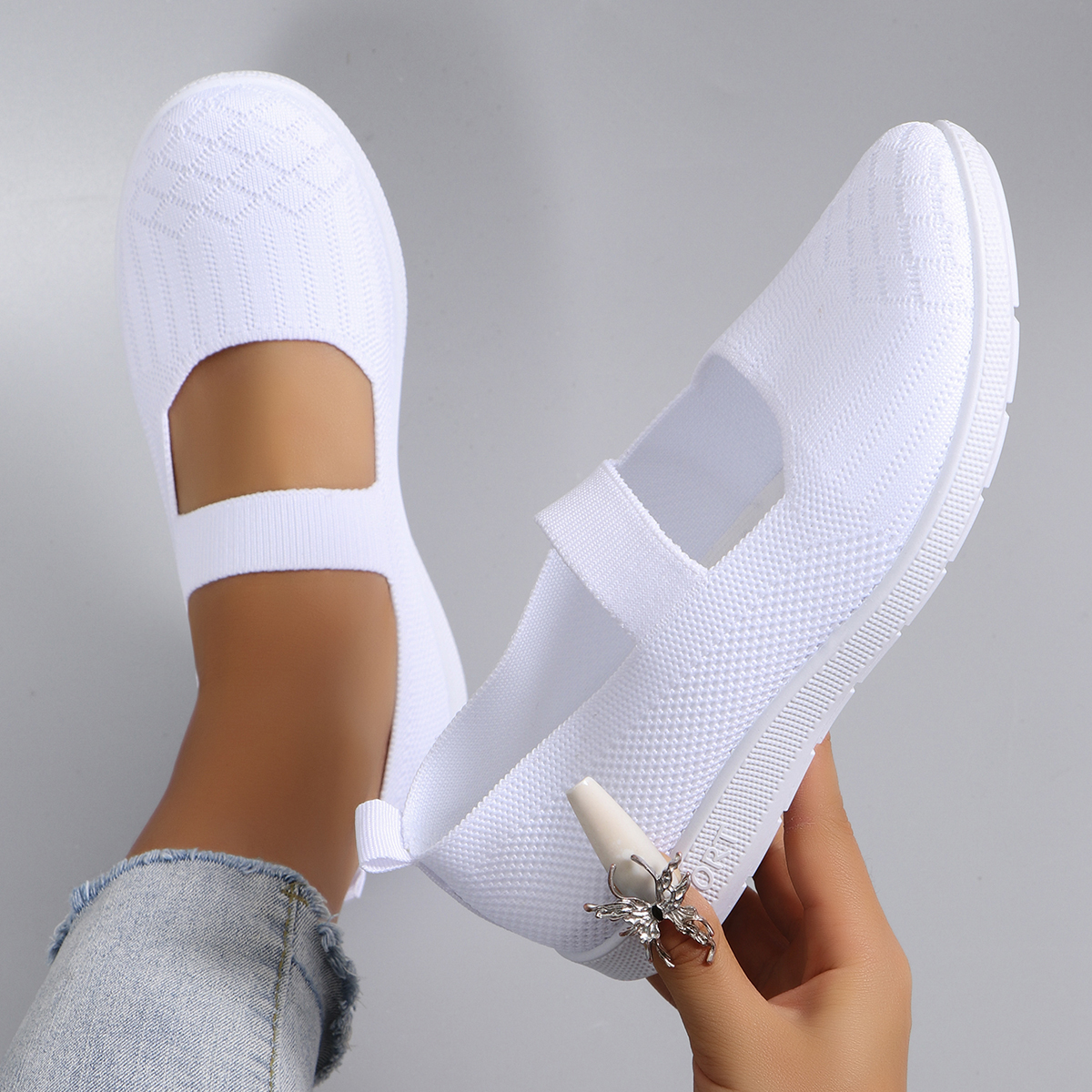 Fashionable Spring Women's Sports Shoes, Lightweight, Non-Slip, Wear-Resistant Flat Shoes