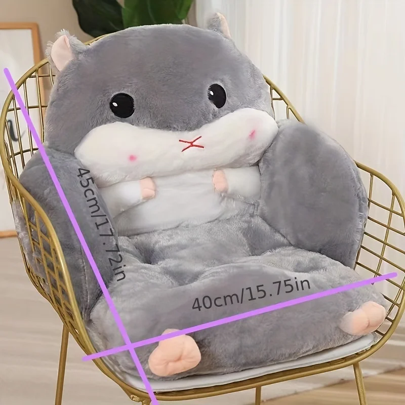 Comfortable Cute Hamster Themed Plush Cushion Half Surround Backrest Sofa Cushion Skin Friendly and Cozy