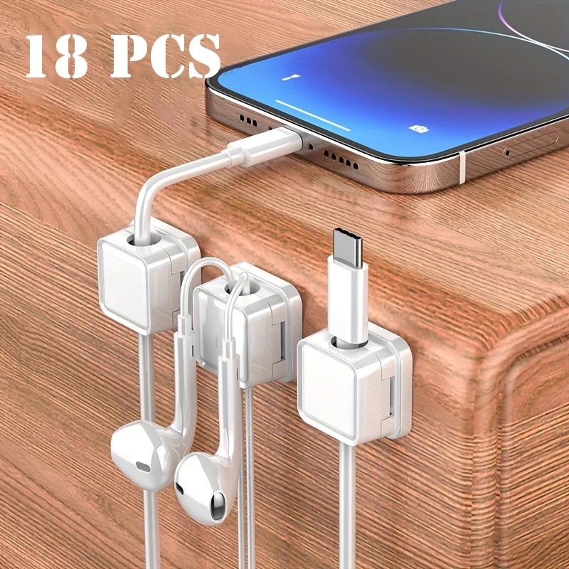Magnetic Self-Adhesive Cable Clip Organizer (6/18 PCS)