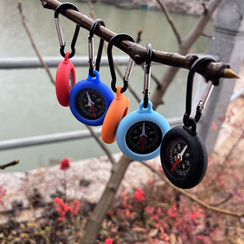 Survival Compass with Carabiner Clip  Silicone Field Compass for Camping & Outdoor Adventures