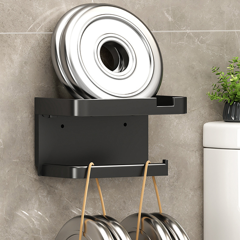 Wall Mounted Toilet Paper Holder with Shelf and Phone Storage