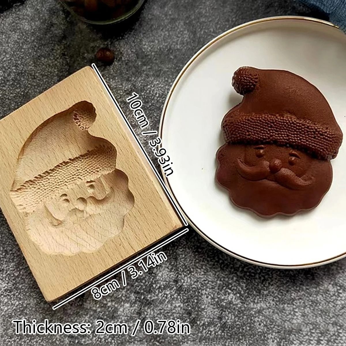 Christmas 3D Engraved Wooden Cookie Mold