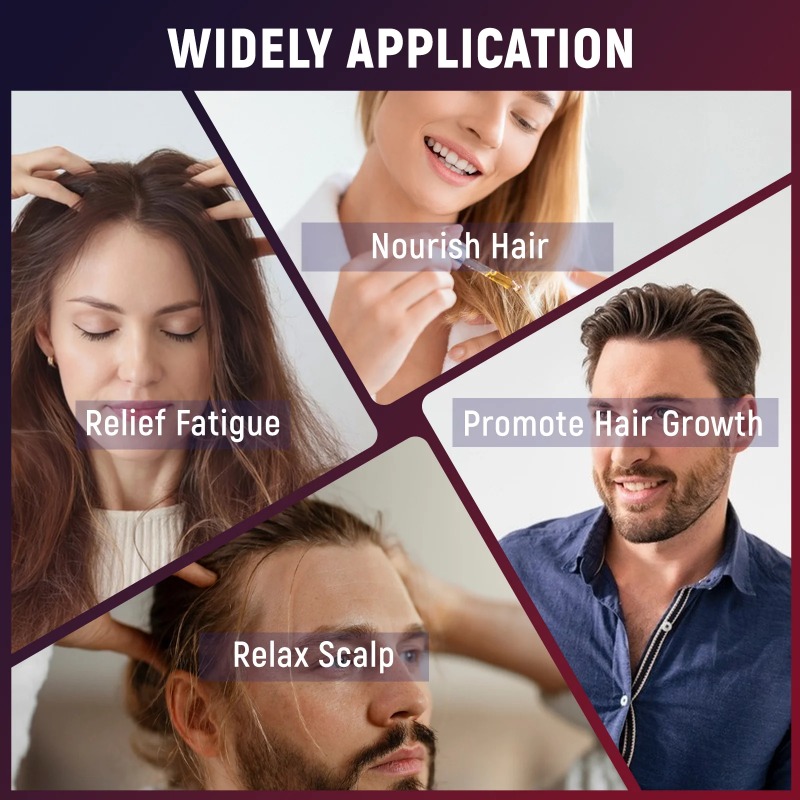 Advanced Head Massage Hair Comb with Red Light Hair Care & High Vibration Hair Massager Brush