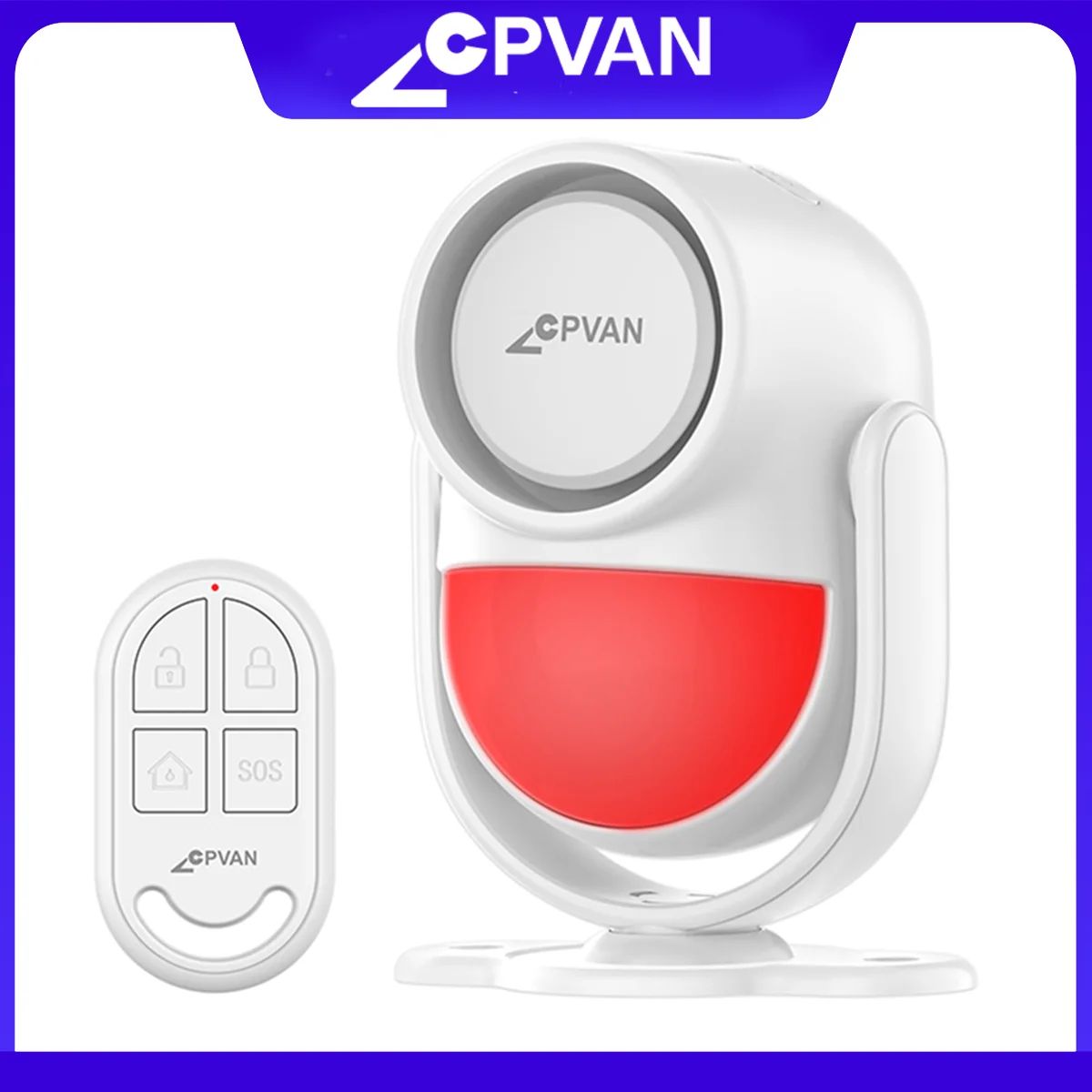 CPVAN Wireless PIR Motion Alarm Sensor with 125dB Siren – Infrared Home Security Detector