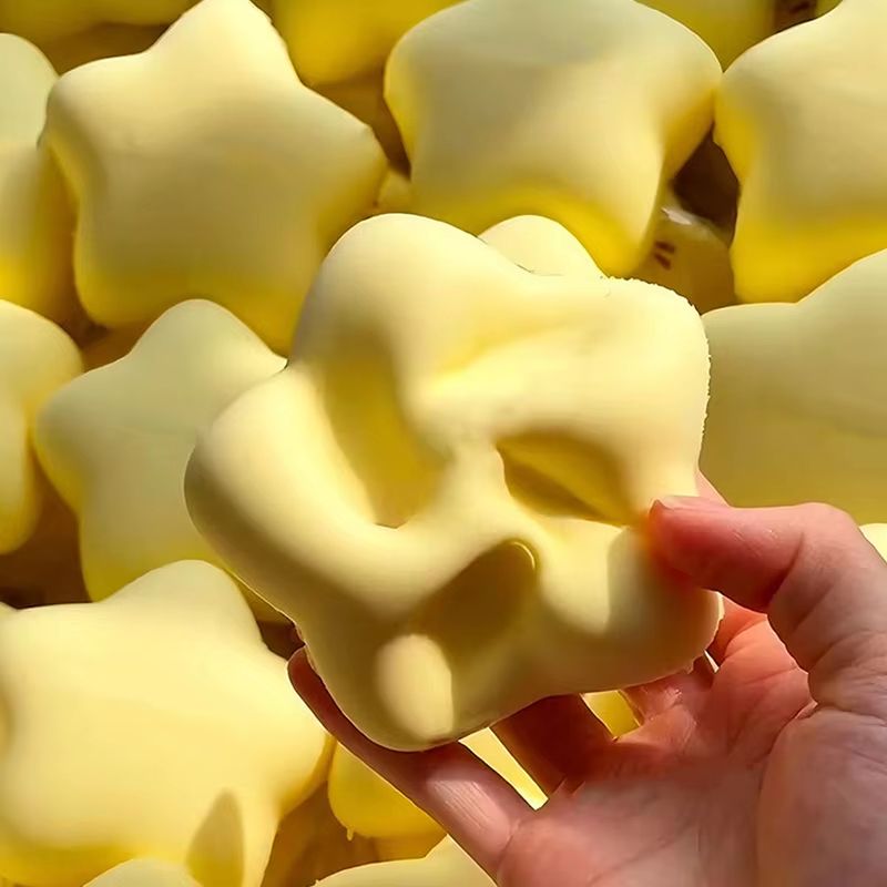 Kawaii Yellow Star Milk Squishy Stress Relief Toy