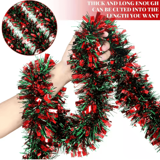 2M Colorful Christmas Ribbon Garland for Tree & Party Decor