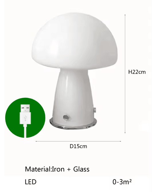 Tri Colour USB LED Mushroom Light Modern Corded Ambient Lamp for Camping and Home Decor