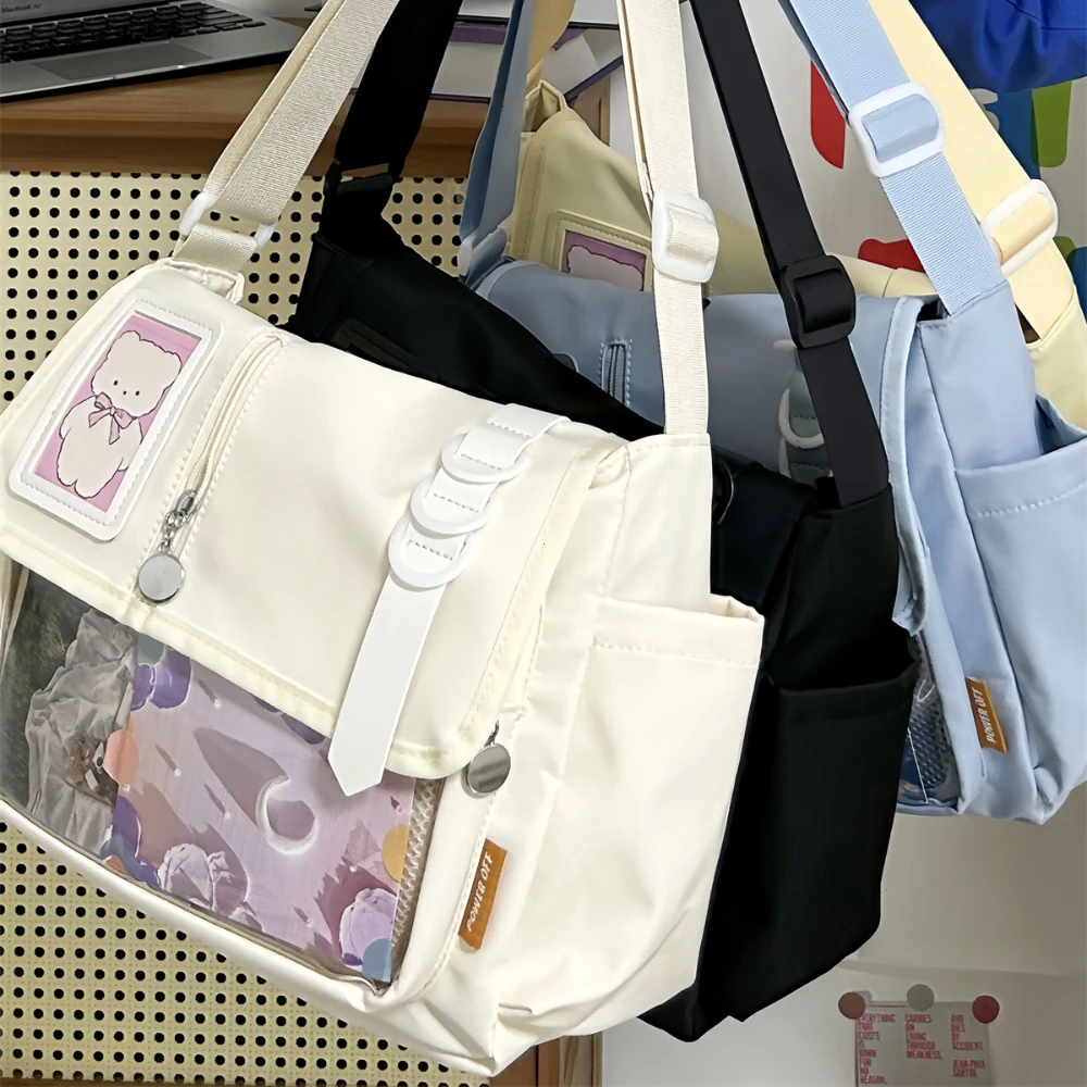 New Transparent Itabag Crossbody Bag, School Bags for Teenage Girls, DIY Badges Display Plate Ita Bag