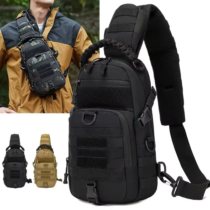 Tactical Chest Sling Bag – Outdoor Camping Backpack with MOLLE System for Hiking, Cycling & Everyday Carry