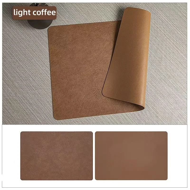 Square Faux Leather Kitchen Dining Placemats – Heat-Resistant Insulation Table Mats
